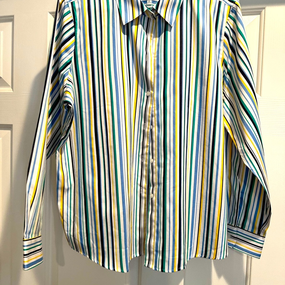 Foxcroft by appleseeds size 18P non wrinkle multicolored button down shirt